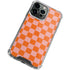 Orange Checkered iPhone 15 Pro Clear Case